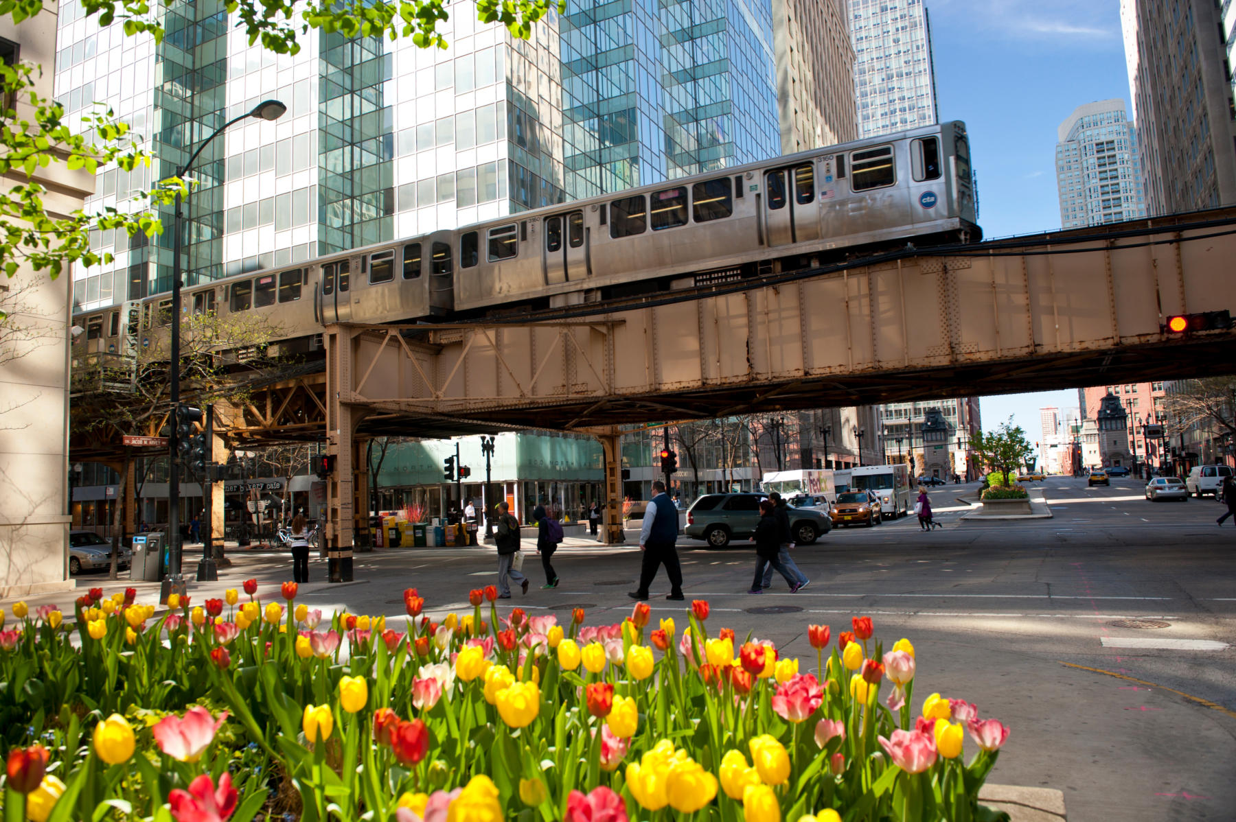 Chicago L in spring